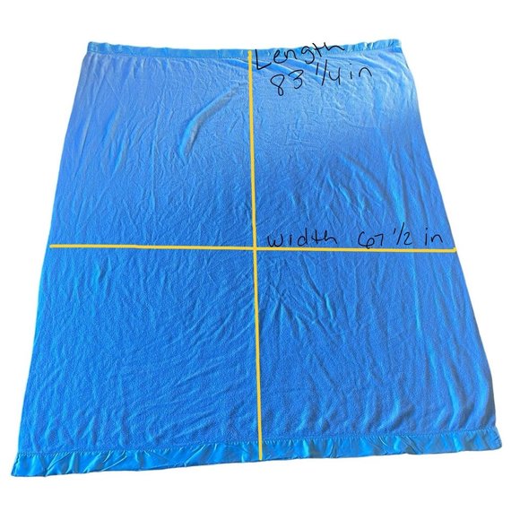 Vintage Stevens-Utica Light Blue Blanket USA Made Satin Feel Trim 83 X 67.5 IN - Picture 3 of 7